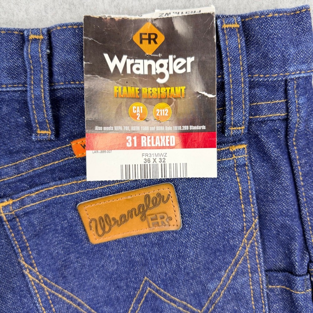 NWT Wrangler FR31MWZ Jeans 36X32 Relaxed Fit Flame Resistant FR Work